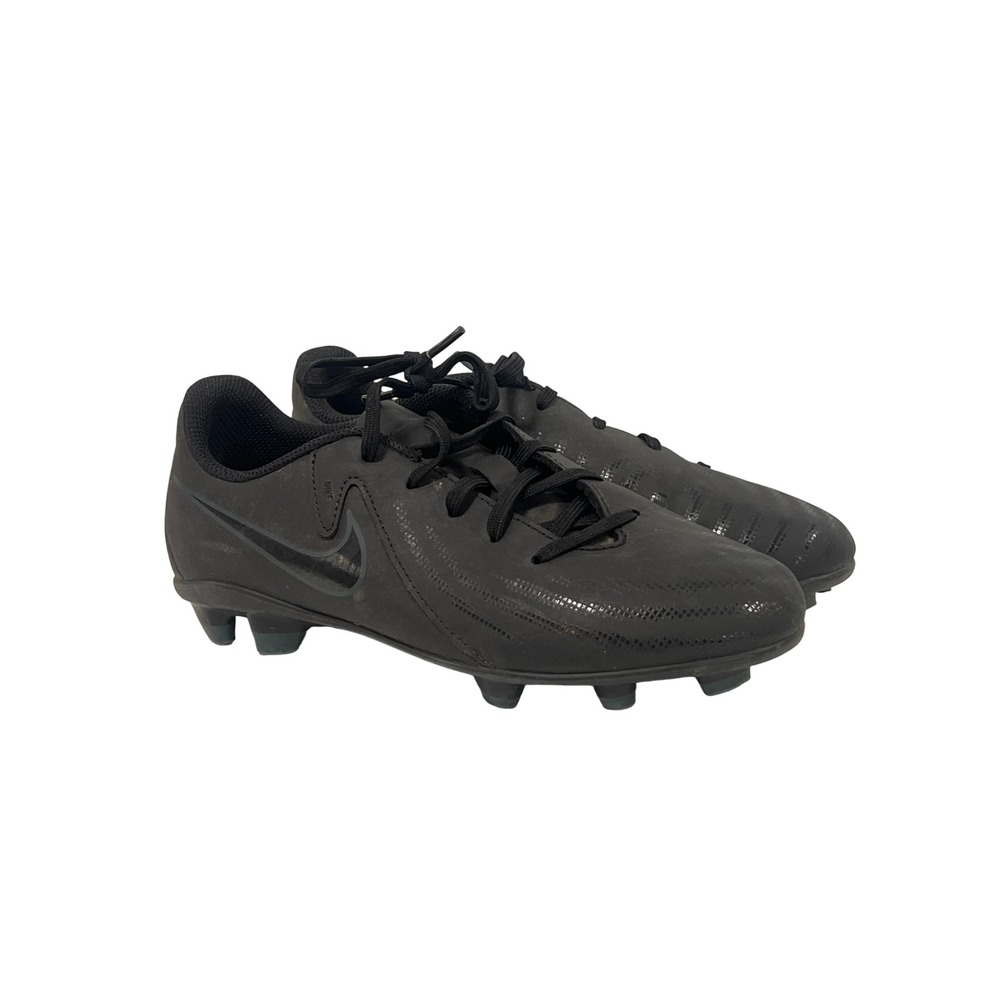 Nike Black Kids Soccer Cleats Monochrome Athletic Big Boys 4 Shoes Sporty
